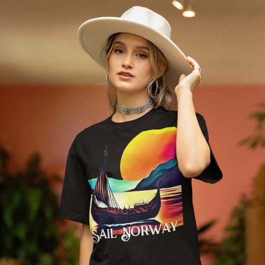 Vaar Noorwegen met Vikingschip T-shirt