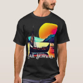 Vaar Noorwegen met Vikingschip T-shirt (Voorkant)