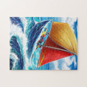 Vaar over de choppy Zeeen Legpuzzel (Horizontaal)