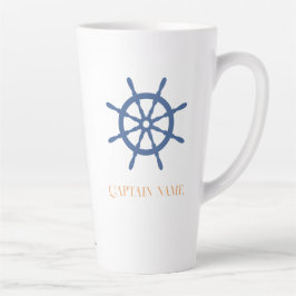 Vaar weg Nautical Beach Gepersonaliseerde Ship Hel Latte Mok