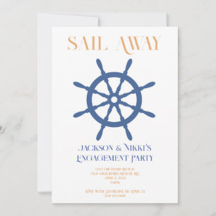 Vaar weg Nautical Beach Verloving Invitation Kaart