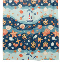 Vaar weg nautisch douchegordijn