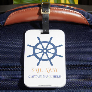 Vaar weg Nautisch strand Schip Helm Bagagelabel