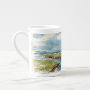 Vaar weg op een Blue Sailboat Bone China Mok