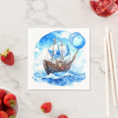 Vaar zetten: Nautical Boy Baby shower Servet (Insitu)
