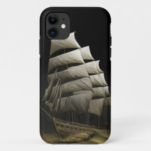 Vaarboot van het vrachtschip varen woestijnnacht s iPhone 11 hoesje