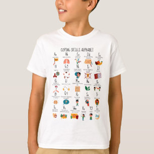 Vaardigheden Alfabet School Counselor Mental Healt T-shirt