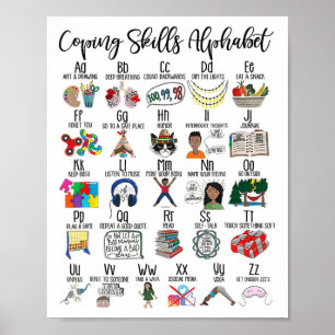 Vaardigheden Alphabet Mental Health Awareness Coun Poster