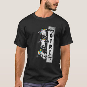 Vaars Hooimeisje Hooizot Koe Met Boho Bloemen Fa T-shirt