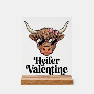 Vaars Valentijns Hooglandrund Vintage Ontwerp_1 Acryl Bord