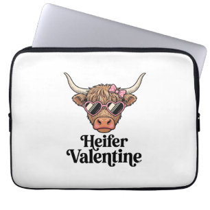 Vaars Valentijns Hooglandrund Vintage Ontwerp_1 Laptop Sleeve