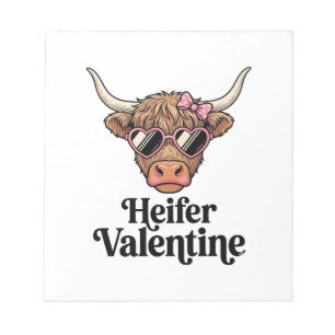 Vaars Valentijnsdag Schotse Hooglanders Koe Oud on Notitieblok