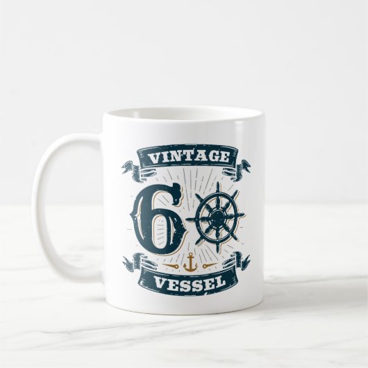 vaartuig 60e verjaardag 60 jaar oud koffiemok (Links)