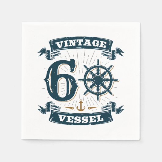 vaartuig 60e verjaardag 60 jaar oud servet (Voorkant)