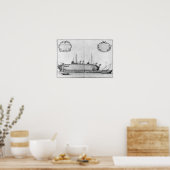 Vaartuig dat op zijn romp ligt poster (Keuken)