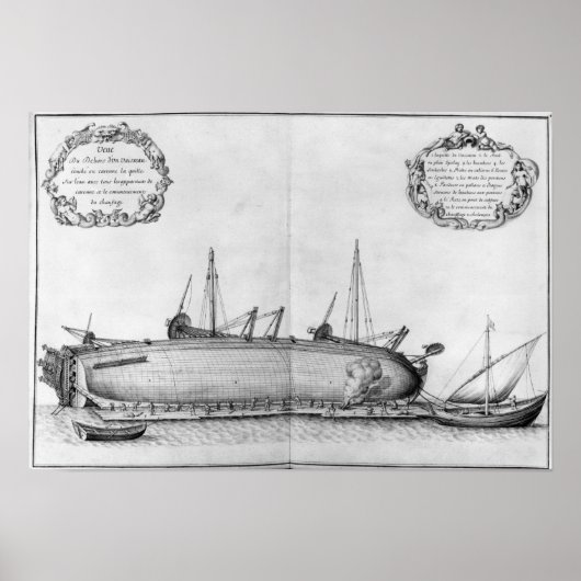 Vaartuig dat op zijn romp ligt poster (Voorkant)