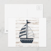 vaartuig met de scheepvaart 2 briefkaart (Voorkant / Achterkant)