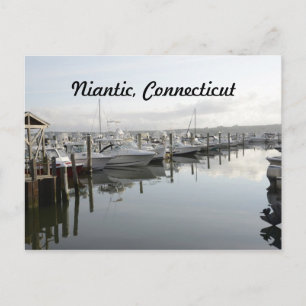 vaartuigen die in een jachthaven in Niantic Connec Briefkaart