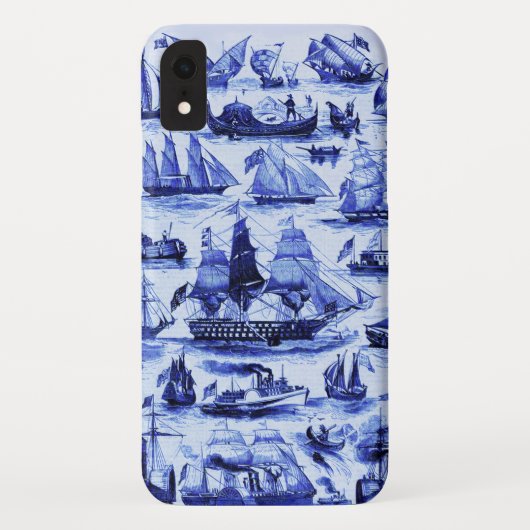  VAARTUIGEN EN SCHEPEN, marineblauw Case-Mate iPhone Case (Achterkant)