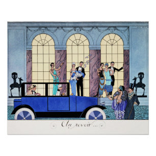 Vaarwel, 1920 Art Deco-illustratie Perfect Poster