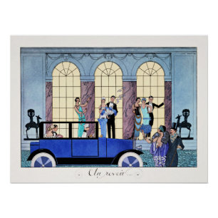 Vaarwel, 1920 Art Deco-illustratie Perfect Poster