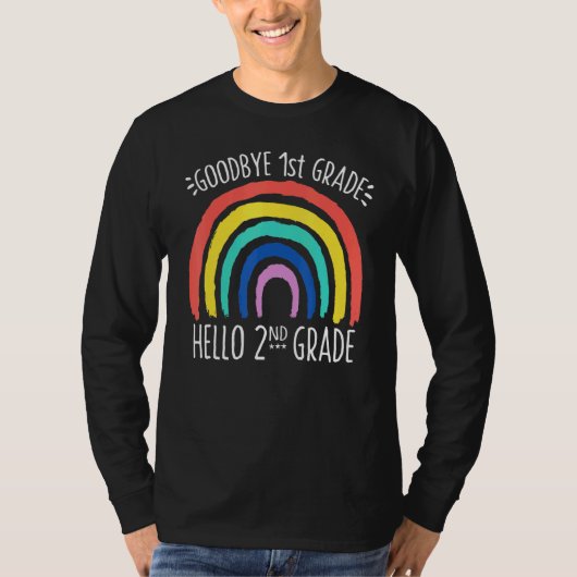 Vaarwel 1e graad Hallo 2e graad School leraar S T-shirt (Voorkant)