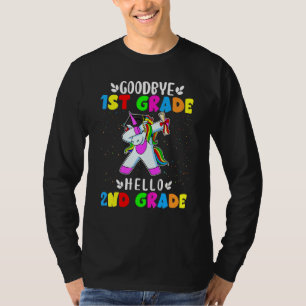 Vaarwel 1e graad Hallo 2e graad Unicorn Girl T-shirt