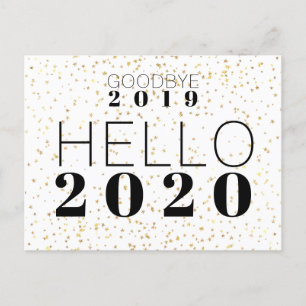 Vaarwel 2019 Hallo 2020 Happy New Year Confetti Feestdagenkaart