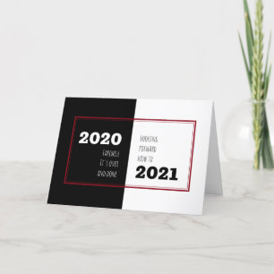 VAARWEL 2020 Vooruitkijken naar 2021 Nieuwjaar Feestdagen Kaart