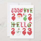 Vaarwel 2022 Hallo 2023 Gelukkig Nieuwjaar Kerstmi Kaart (Achterkant)