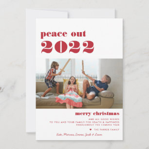 Vaarwel 2022 Prettig Kerstmis Vakantie Foto Feestdagenkaart