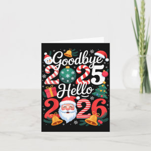 Vaarwel 2025 Hallo 2026 Gelukkig Nieuwjaar Familie Kaart