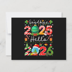 Vaarwel 2025 Hallo 2026 Gelukkig Nieuwjaar Kerst P Feestdagenkaart