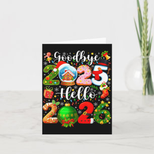 Vaarwel 2025 Hallo 2026 Gelukkig Oud en Nieuw Chri Kaart