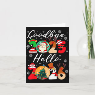 Vaarwel 2025 Hallo 2026 Gelukkig Oud en Nieuw Chri Kaart