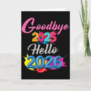 Vaarwel 2025 Hallo 2026 Kinderen Grappig Nieuw Jaa Kaart