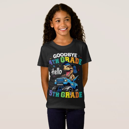 Vaarwel 4e klas T Rex Monster Truck Afstuderen T-shirt (Voorkant volledig)