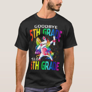 Vaarwel 5e graad Hallo 6e graad Unicorn Afstuderen T-shirt