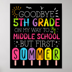 Vaarwel 5e klas afstuderen naar middelbare school  poster