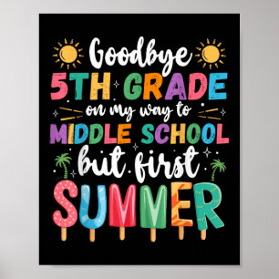 Vaarwel 5e klas Afstuderen naar middelbare school Poster