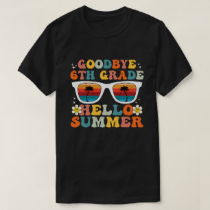 Vaarwel 6e klas, hallo zomer, Groovy zesde klas T-shirt
