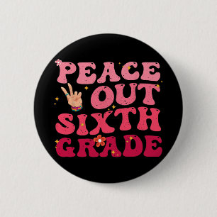 Vaarwel 6e klas laatste schooldag leerling kind ronde button 5,7 cm