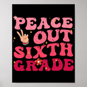 Vaarwel 6e klas laatste schooldag student kind poster