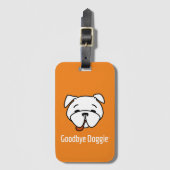 Vaarwel Doggie White Text Bagagelabel (Voorkant (verticaal))