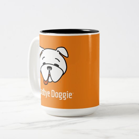 Vaarwel Doggie White Text Tweekleurige Koffiemok (Voorkant links)