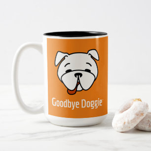 Vaarwel Doggie White Text Tweekleurige Koffiemok