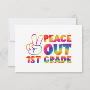 Vaarwel eerst klas Tie Dye laatste dag 1e klas Bedankkaart