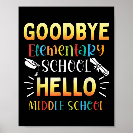 Vaarwel elementair Hallo Afstuderen middelbare sch Poster (Voorkant)