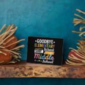 Vaarwel elementaire school Hallo middelbare school Fotoplaat (Zijkant)