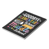 Vaarwel elementaire school Hallo middelbare school Notitieblok (Gedraaid)